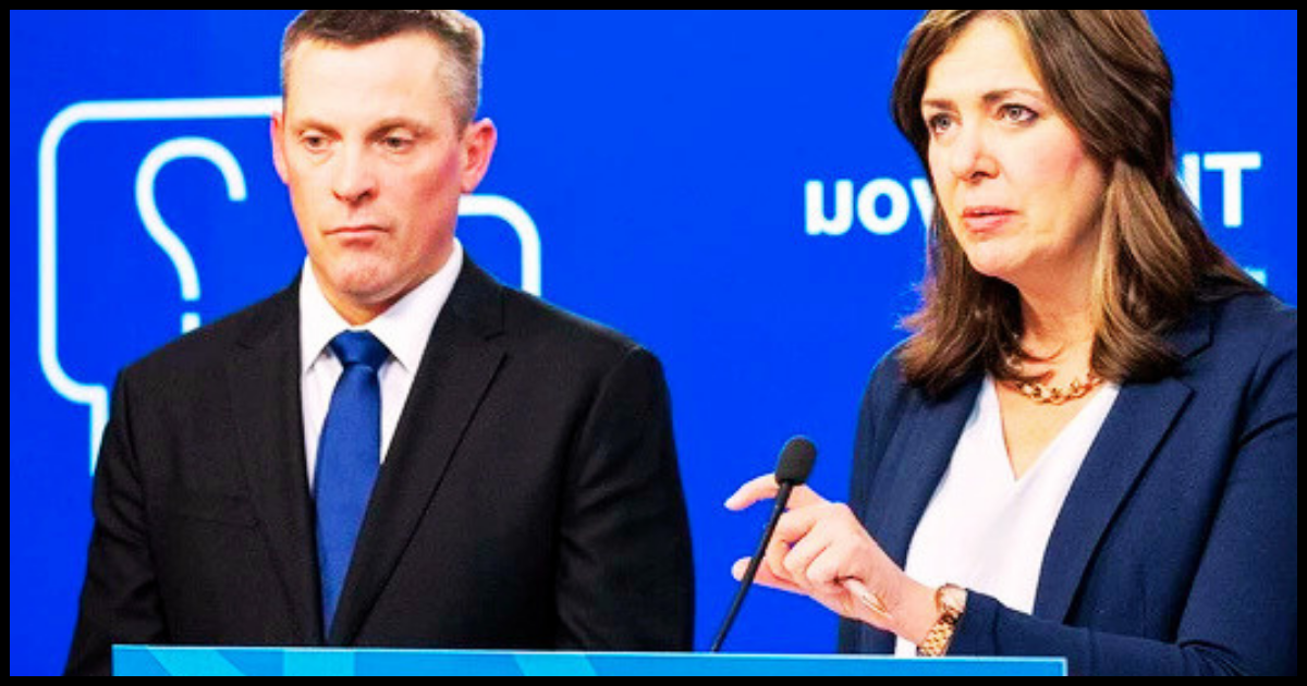 Premier Danielle Smith and President of Treasury Board and Minister of Finance Nate Horner announce new automobile insurance reforms on Thursday, Nov. 21, 2024 in Edmonton. Photo by Greg Southam Postmedia